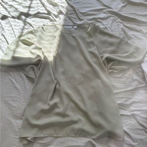 New York & Company Light Green Blouse